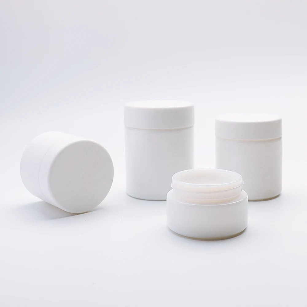 Child Resistant 3.5g 3oz White Round Uv Glass Concentrate Jar With White Cap