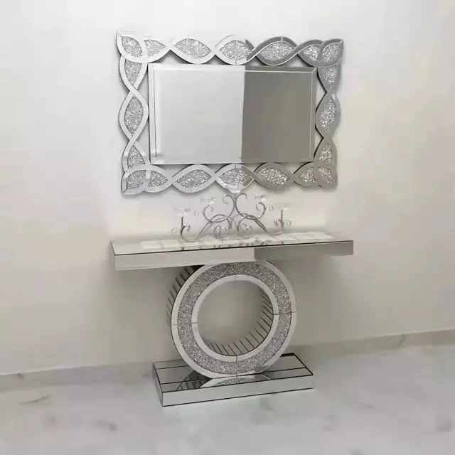 Rectangular Crushed Diamond Wall Mirror Art Mirrored Furniture Home Decor Faux Diamond Wall Decor Mirrors Espejos Spiegel Miroir