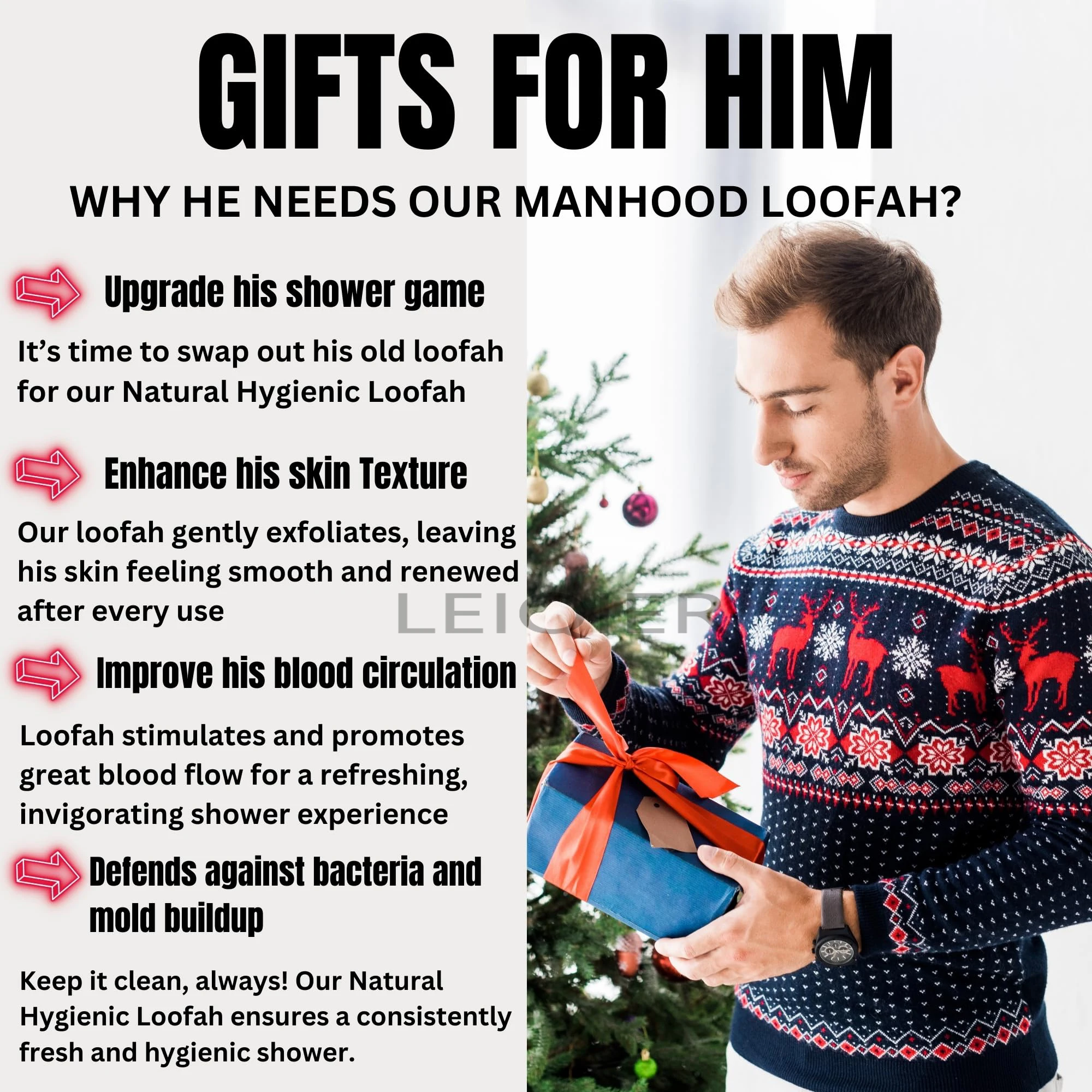 Custom Logo Natural Shower Loofah for Men Eco-Friendly Exfoliating Body Scrubbers Durable & Gentle Terry Towel Cloth Pad