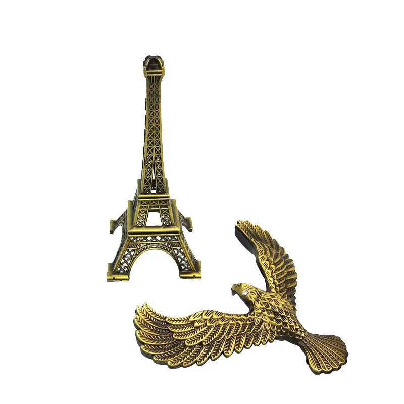 Paris Eiffel Tower Eagle Decoration Personalized Antique Metal France Pewter Animal Ornament Travel Souvenir