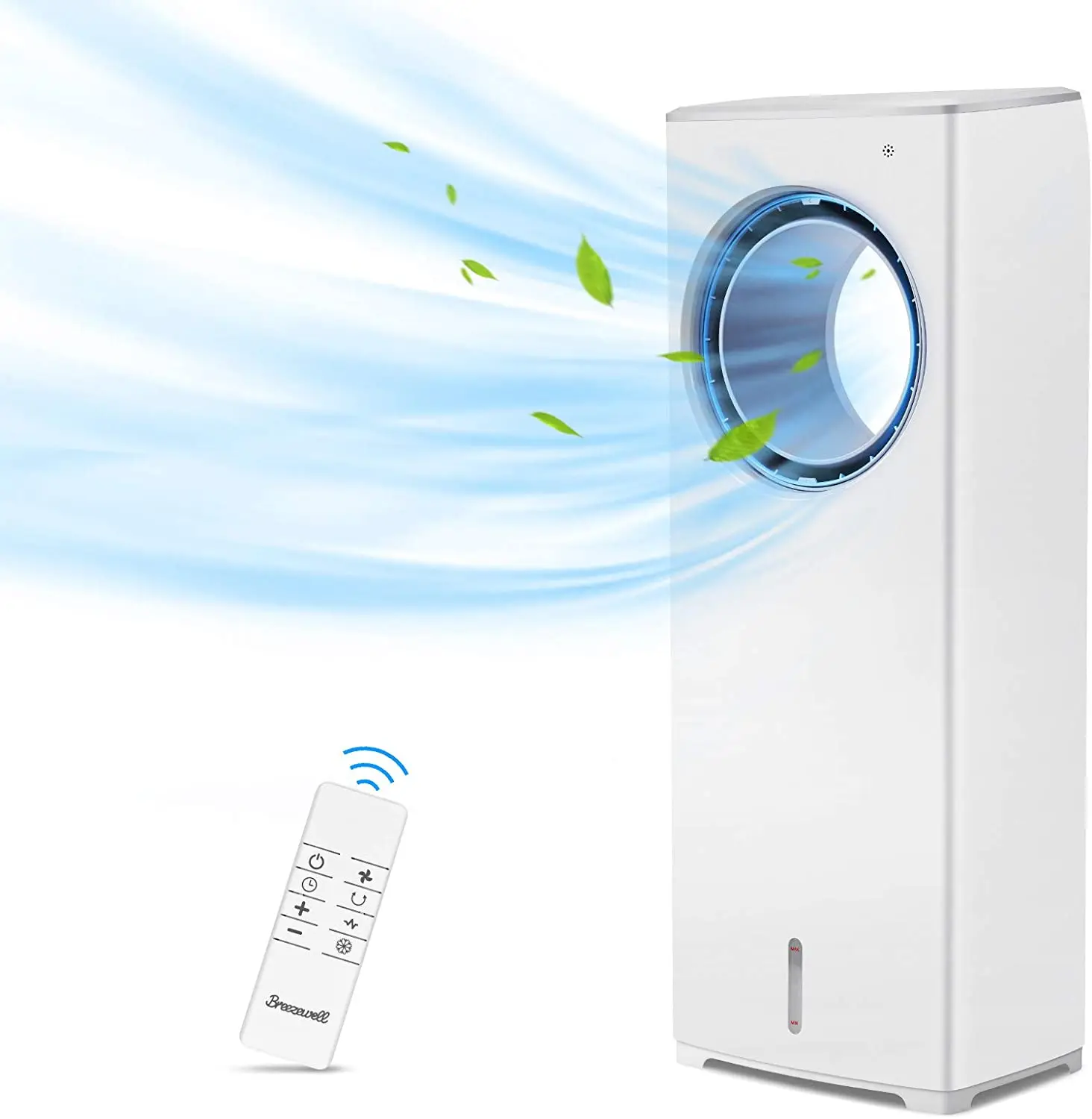 Evaporative Air Cooler leafless Cooler fan 3 Wind Speeds Cooling & Humidification air cooler with Remote