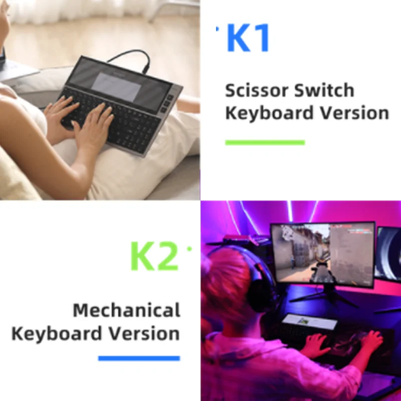 1080P HD 2 in 1 Keyboard Monitor Universal Mobile Phone Computers Dual Screen Extender Portable Gaming Split Screen LCD Monitors