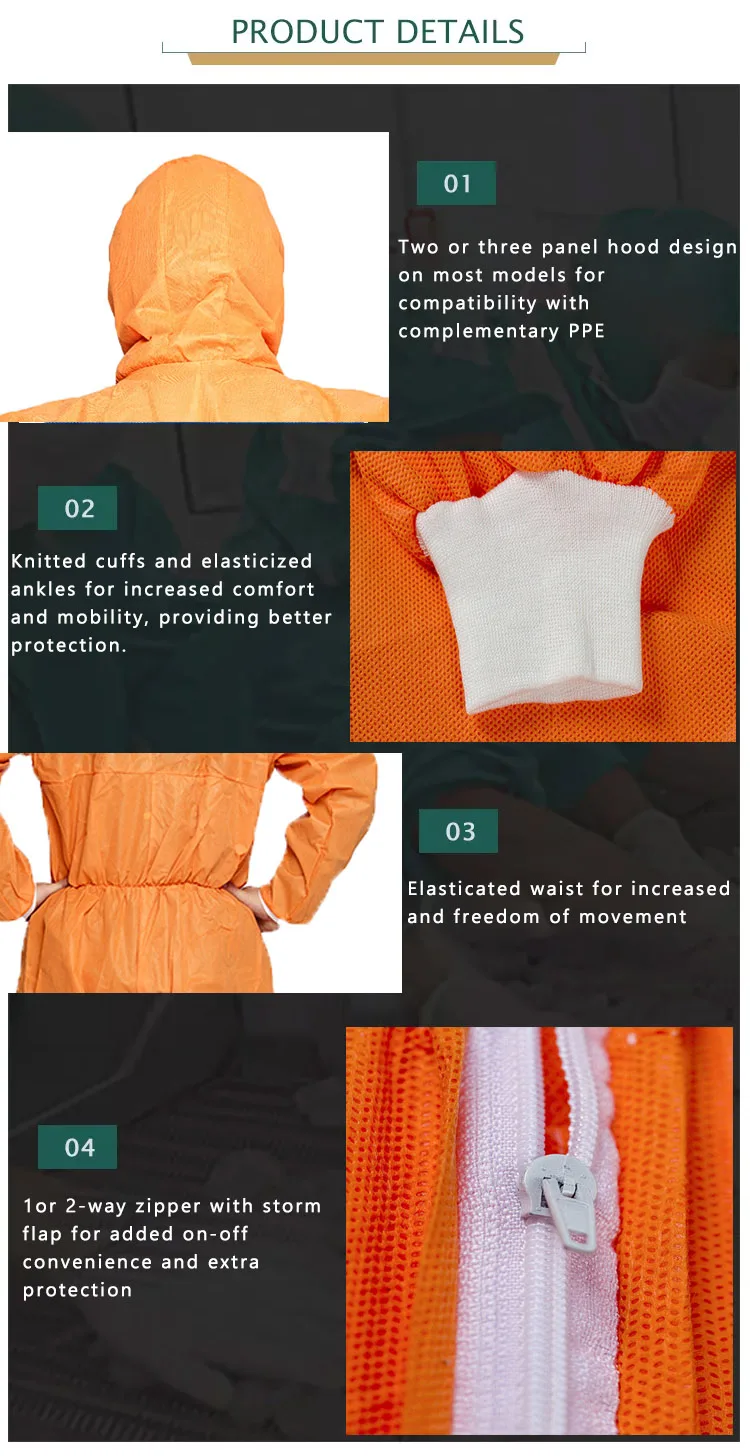 ORANGE EN STANDARD NUCLEAR RADIATION PROTECTION CLOTHING CHEMICAL ISOLATION PROTECTION COVERALL SUITS