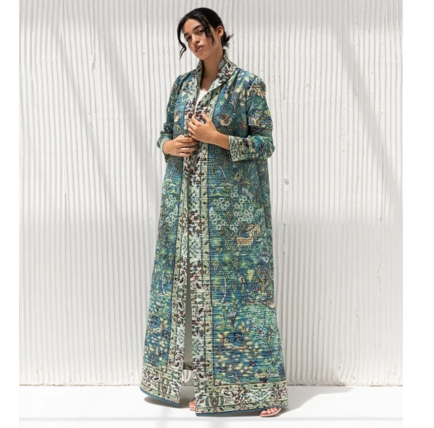 2024 Bohemian High Quality Miyake Abaya Dubai Muslim Pleat Women Dress Turkey Print Plus Size Loose Long Gown  Cardigan Robe