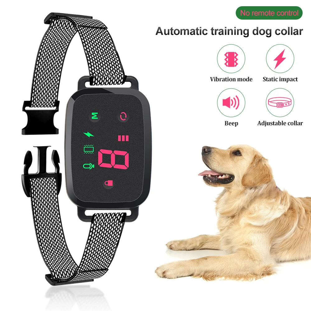Electric Waterproof Anti-barking Pet Dog Training Collar LED Display No remote control required Automatic training dog collar