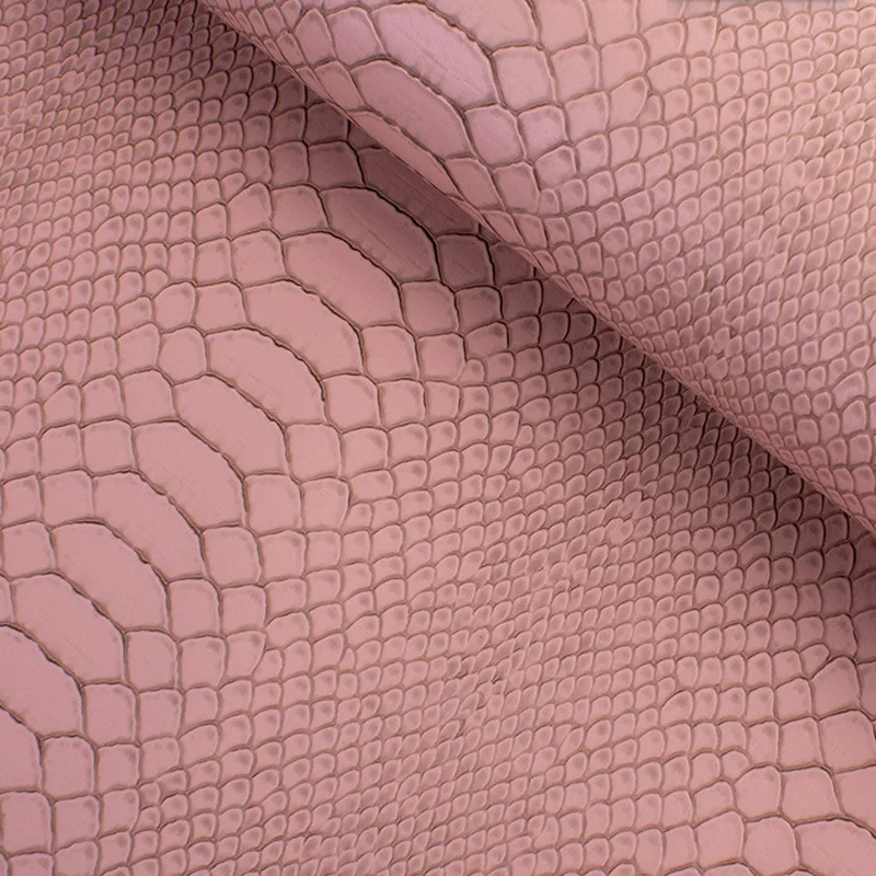 Wear Resistant 0.8 mm Thickness Artificial Brazil Snake Pattern PVC Embossed Leather Fabric For Upholstery