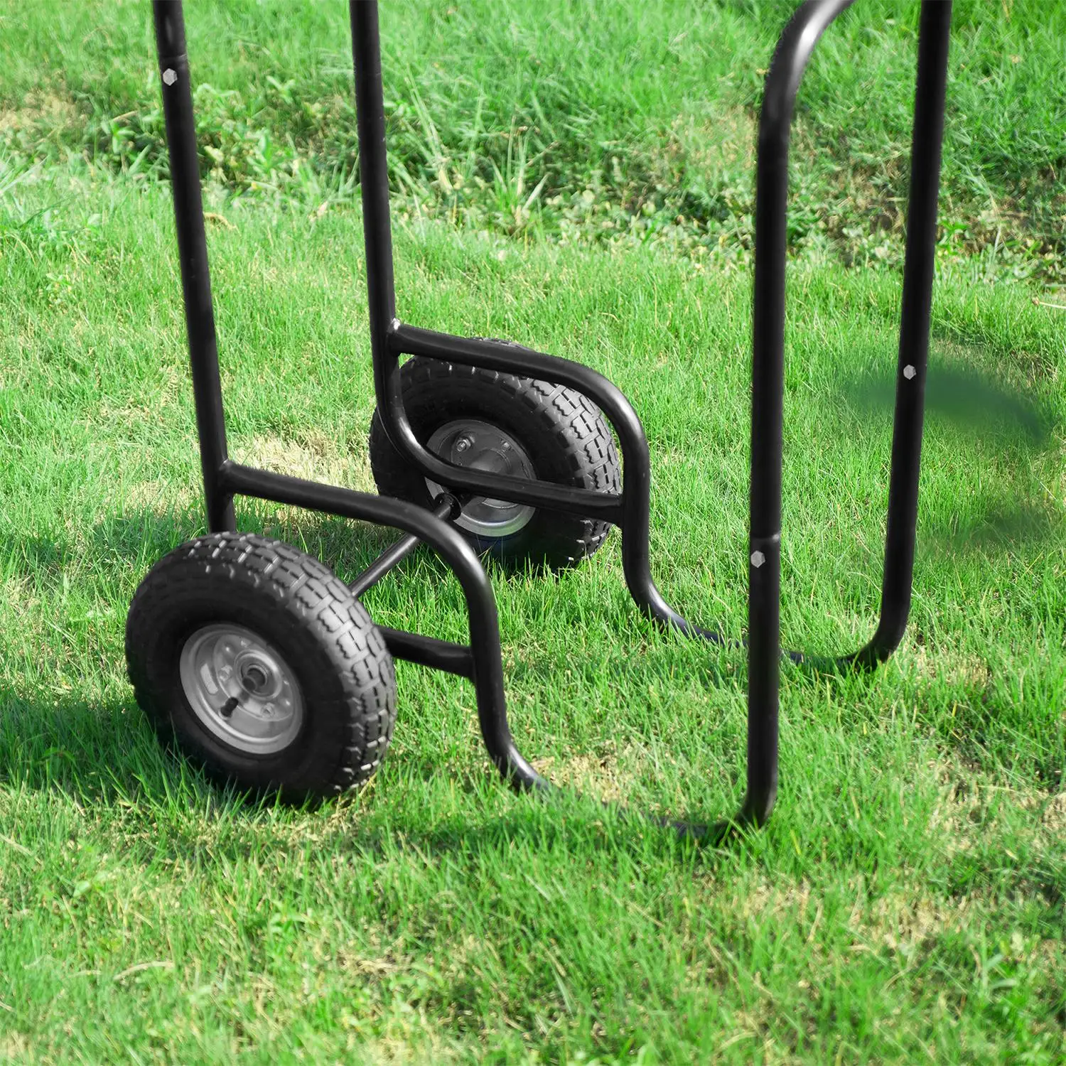 Fire Wood Moving Carts With Large Rubber Wheels Rolling Dolly Hauler Firewood Log Cart Carrier