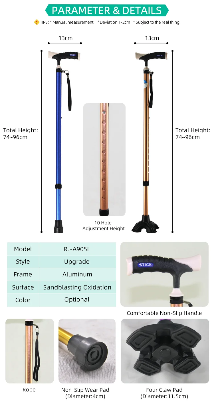 Custom Monopod T Handle Walking Stick Oldman Metal Durable Walking Stick Gentlemen Walking Cane