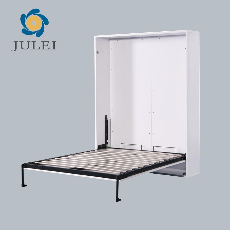 New design MDF wood cabinet hidden space saving murphy wall bed wall in KD construction