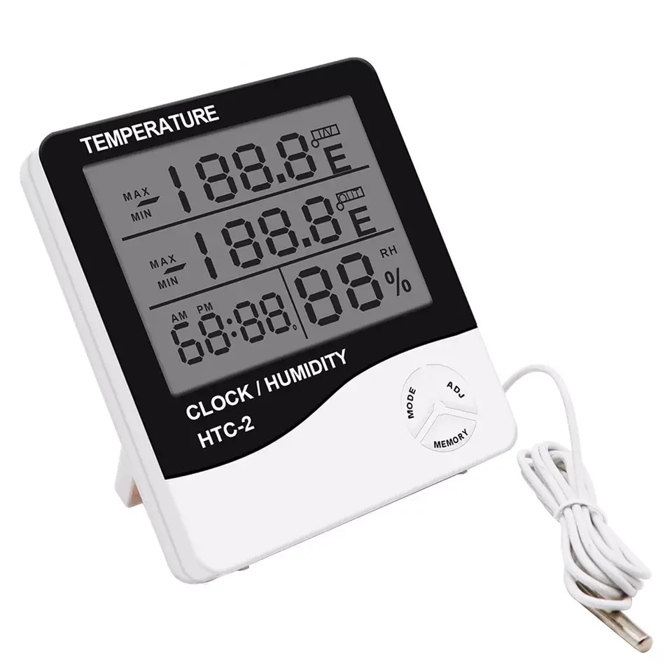 HTC-2 Best Digital Thermometer Hygrometer Weather Station Indoor Digital Temperature Humidity Meter Barometer