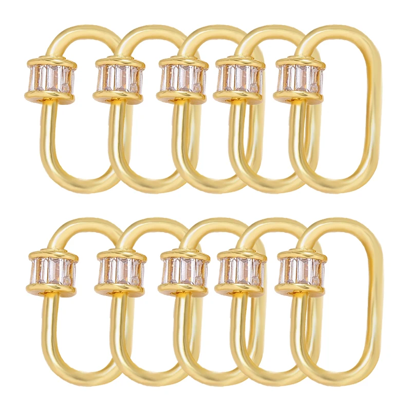 
18 k gold-plated brass jewelry accessory buckle screw lock claps connector 