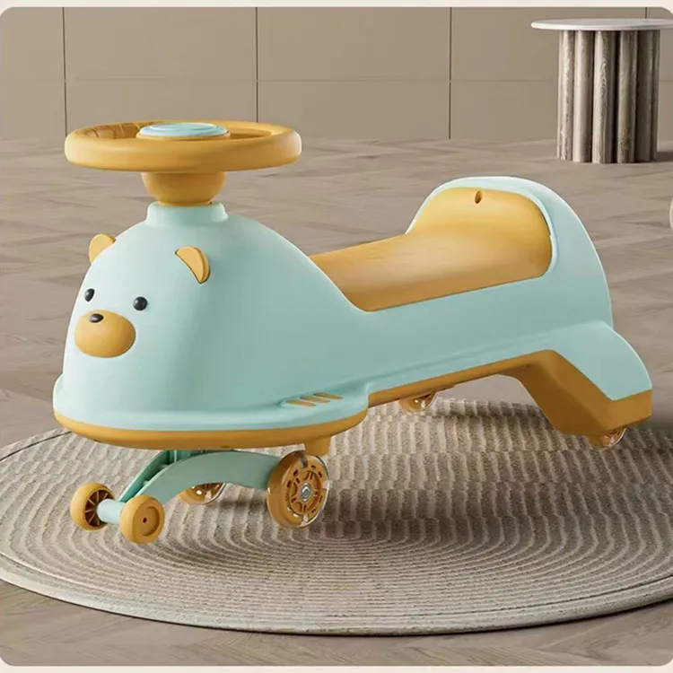 Children Baby riding cartoon swing car twist car for kids Light Music Toddlers Kids Twist Sliding Cars