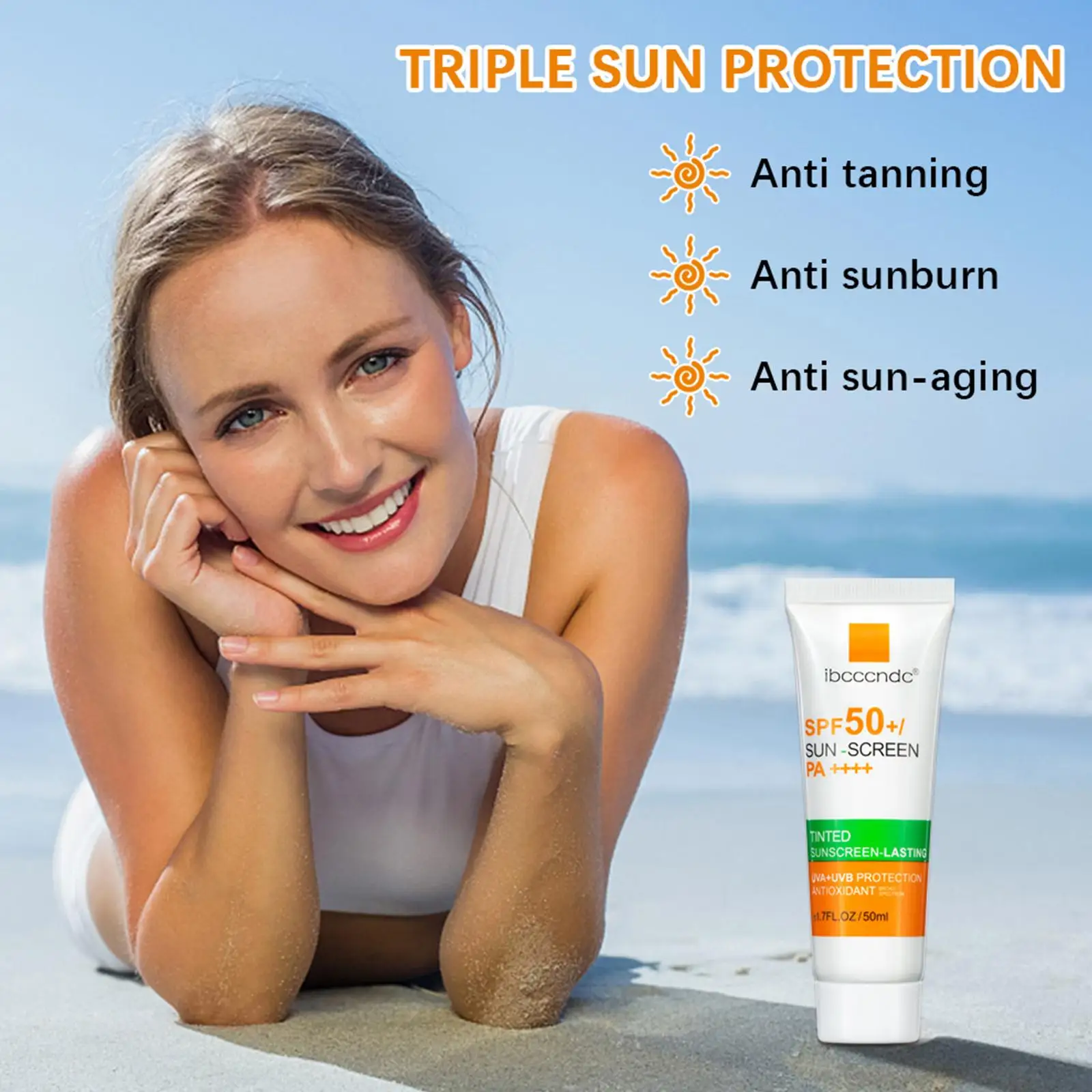 Новинка тонированный солнцезащитный крем для лица Spf 50 без масла против Уфа/уфв с гиалуроновой кислотой уход за