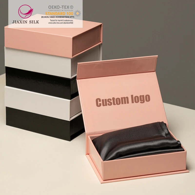 custom box 100% Mulberry silk satin pillowcase double side 19 Momme silk pillow case with zipper