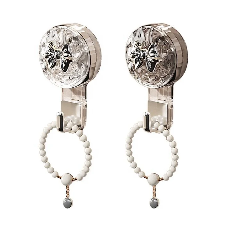 High Quality Plastic Vacuum Suction Cup Hooks Holder Living Room Multifunctional Self Adhesive Hooks for Bathroom