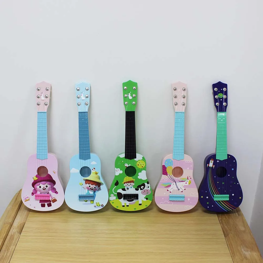 21 Inch Plastic Guitar Toy 6 Strings Mini Children Musical Instruments wooden music toy Educational Learning Rhyme Developmental