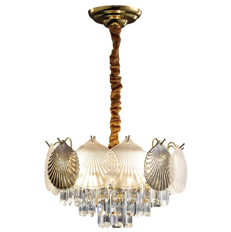 Modern shell chandelier glass lighting hot sale cheap chandeliers living room bedroom decoration fancy chandelier glass lights