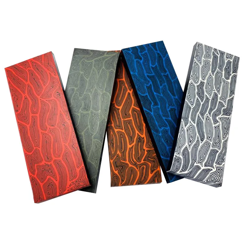 175X45X8mm G10 Damascus Turtle Shell Pattern Knife Material Handle Scales Blanks Glass Fiber