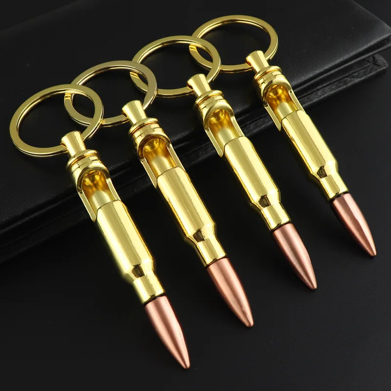 Portable mini Key Ring Multifunctional  Gold Beer Bottle Openers advertising promotion Gifts Bullet Bottle Opener With Keychain