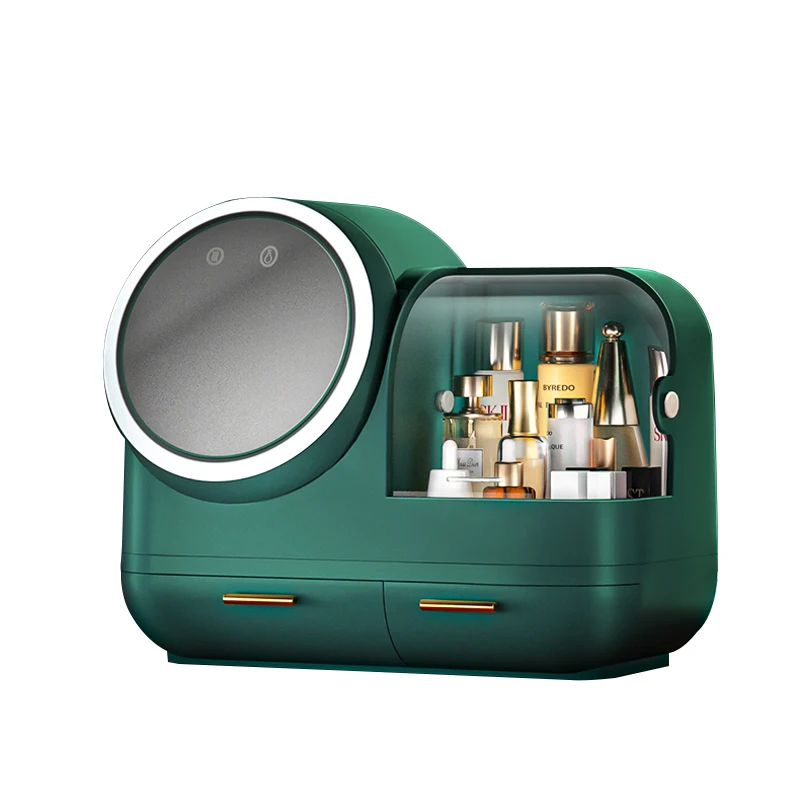 New storage brush Packaging boxes wholesale professional traveling makeup box set with led light mirror