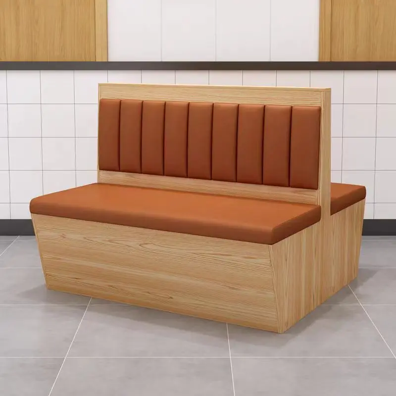 New Design Modern Hotel Restaurant Cafe Shop Furniture High and Booth Seating design Wooden Table and Chair Set