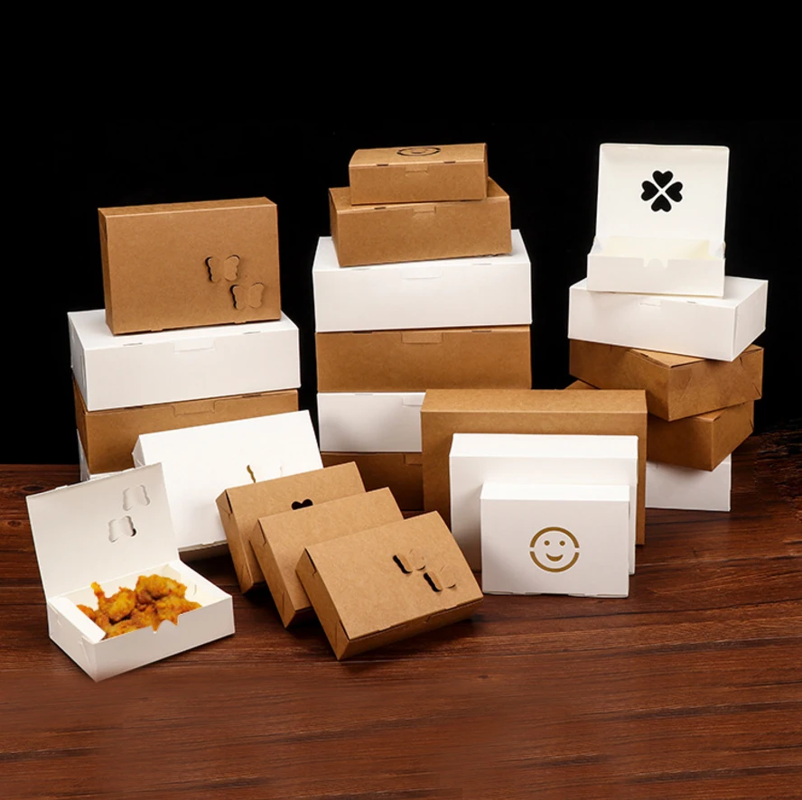 Disposable Salad Packaging Biodegradable Kraft Paper Takeaway Sushi Box With Window