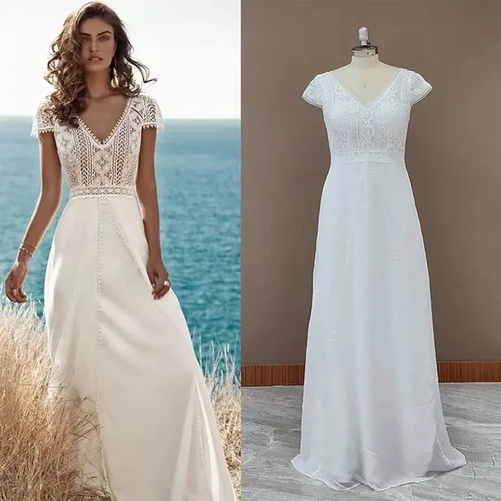 Simple light wedding dress 2024 new self-cultivation off-shoulder big halter bride trailing tail going out gauze