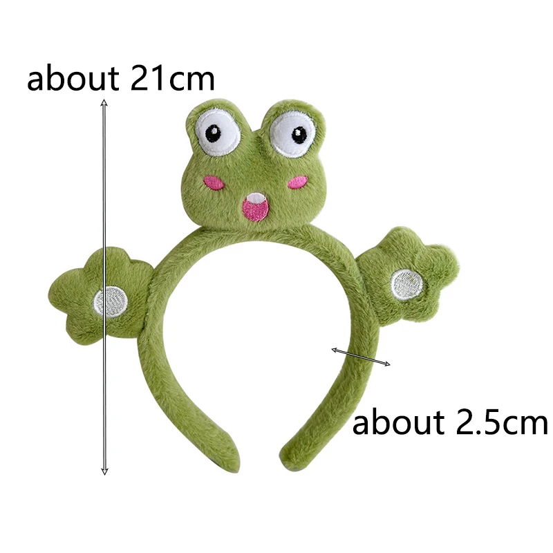 Fluffy Fabric Cartoon Sweet Hair Bands For Women Panda Cute Rabbit Embroidery Hairbands Frog Decorative Velvet Hair Accessories