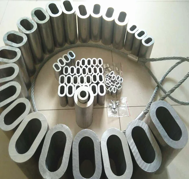 din3093 Duplex Aluminum oval shape Sleeves ferrule for Wire Rope