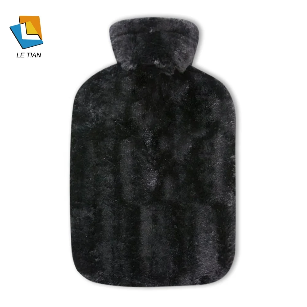 British Standard luxury hot water bottle with fleece cover