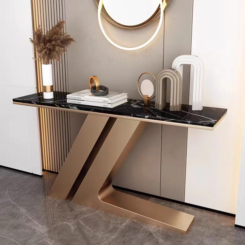 NOVA Gold Metal Entryway Marble Cheap Console Table Luxury Living Room Furniture Custom For Command Center