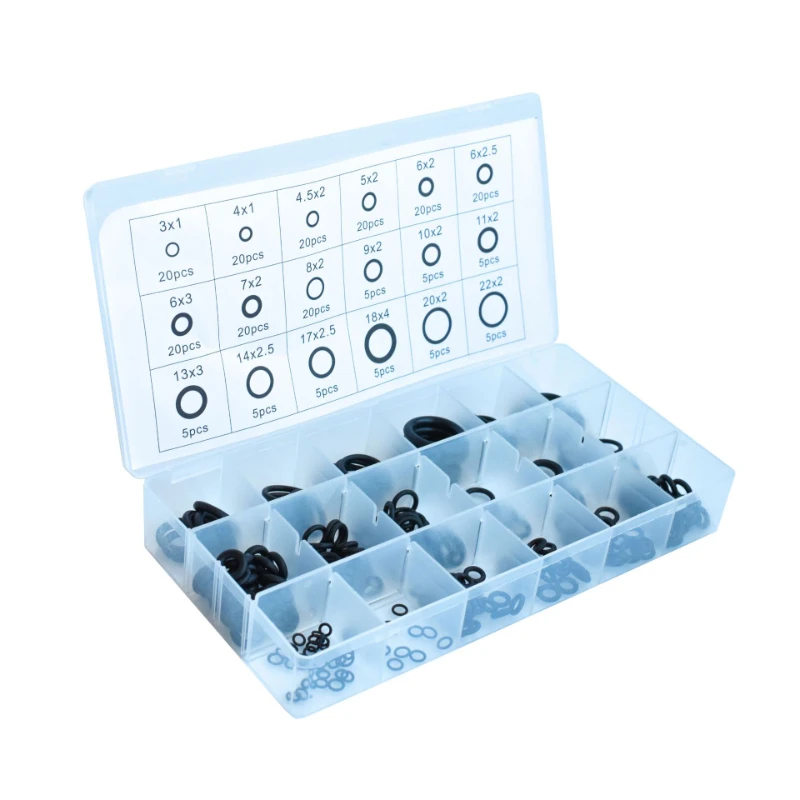 225PCS Rubber O Ring Set Fire and Oil Resistant Seal Ring Waterproof Neoprene O Ring Supplied  Water Seal Oil Seal Wholesale