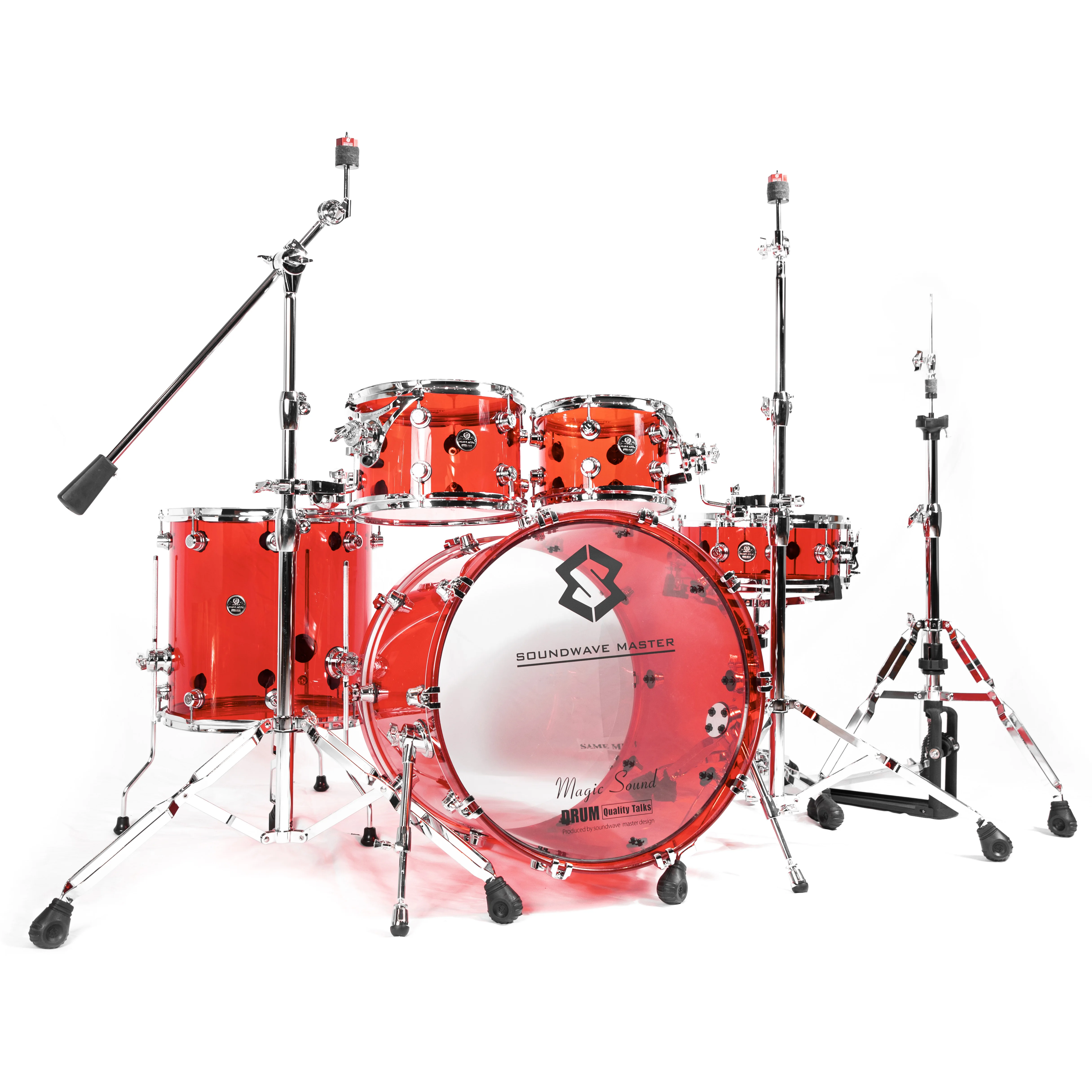 High Quality Cheap Premium Ice Crystal Sound-Red Crystal Drum Set For Professional Drummers And Music Enthusiasts