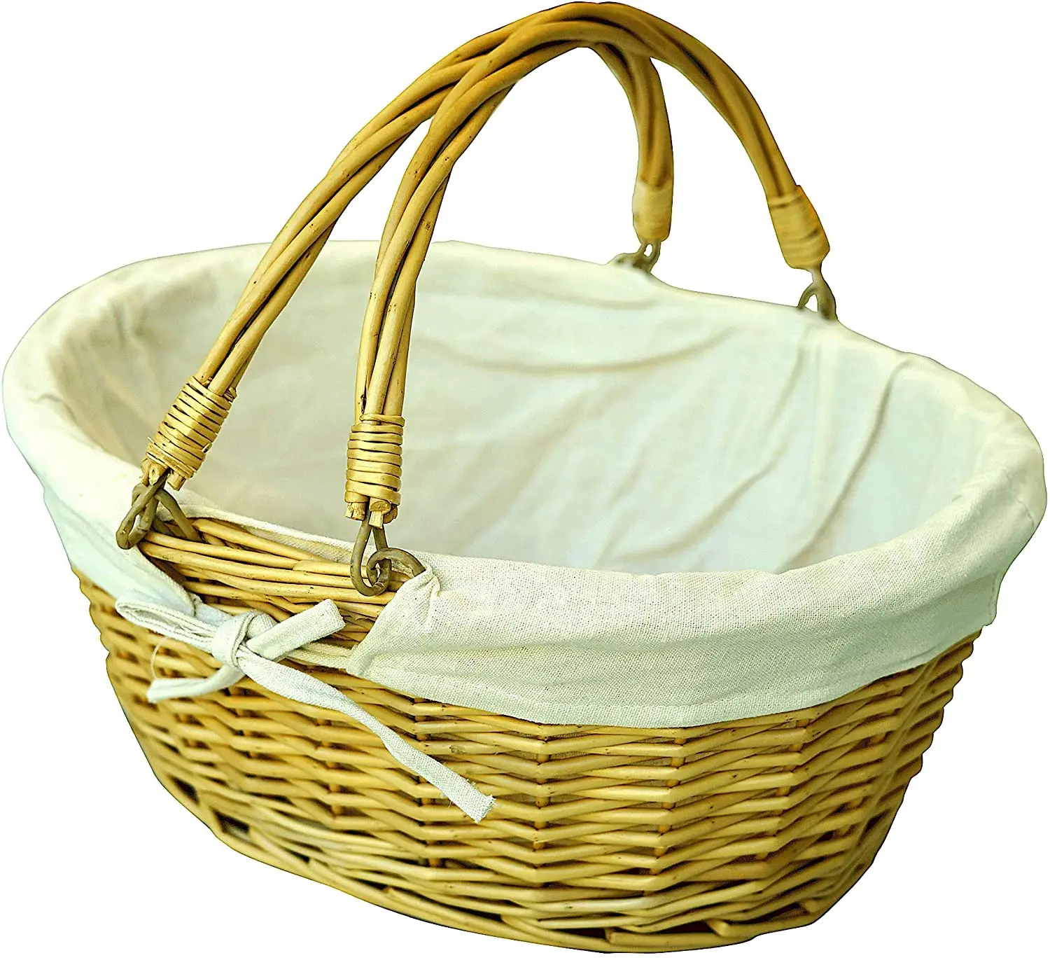 Wicker Basket with Handles for Easter, Picnics, Gifts, Home Decor and More, 13 x 10 x 6 Inches