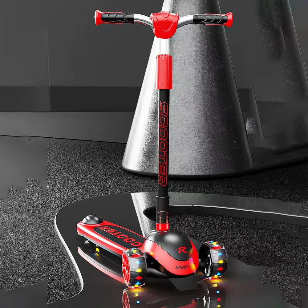 big wheel flash pu wheel kids kick scooter wholesale girl fold scooter toys children 3 wheels scooter