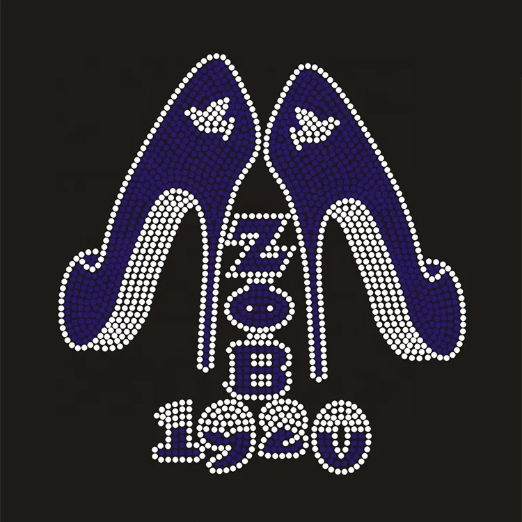 Wholesale Hotfix Motif Hot Pink Sports Shoes Walking By Faith Rhinestone Iron On Transfer Design For T-shirts