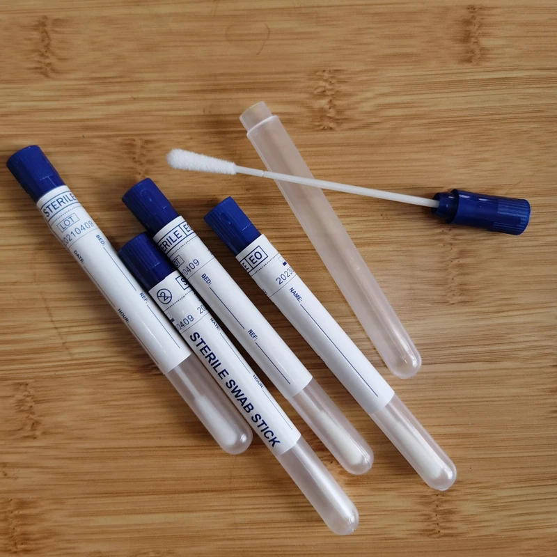 126mm PS Stick Sterile Foam Tip Sampling Swab Specimen Collection Tube