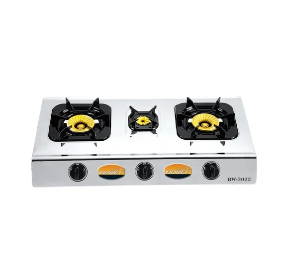 Qualified stainless steel gas stove safety device gas cooktop  portable three  burner gas cooker for sale