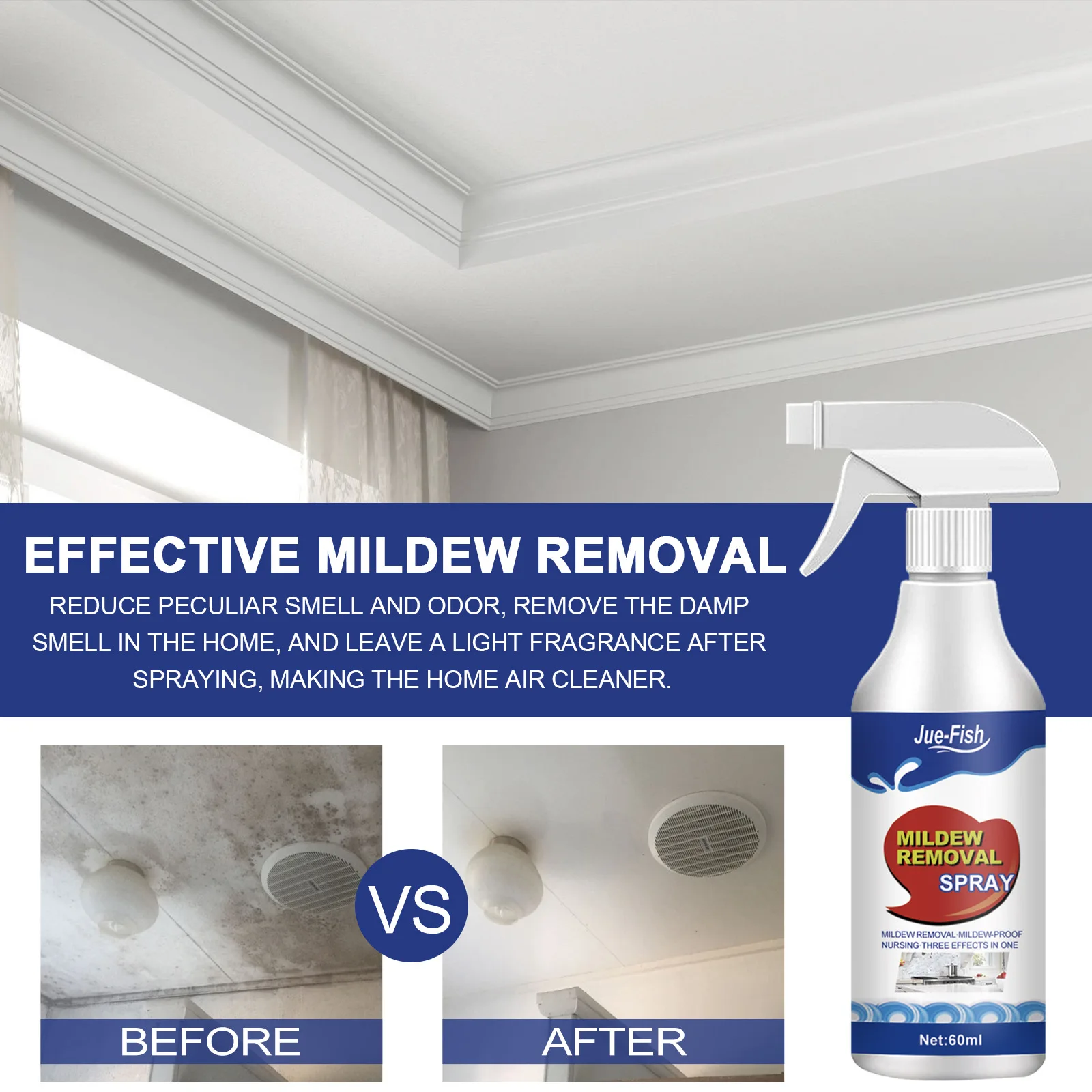 Eco-Friendly Non-Toxic Mildew Stain Remover Gel Effective Wall Tile Mould Remover Spray Liquid Mold Wall Mould Remover