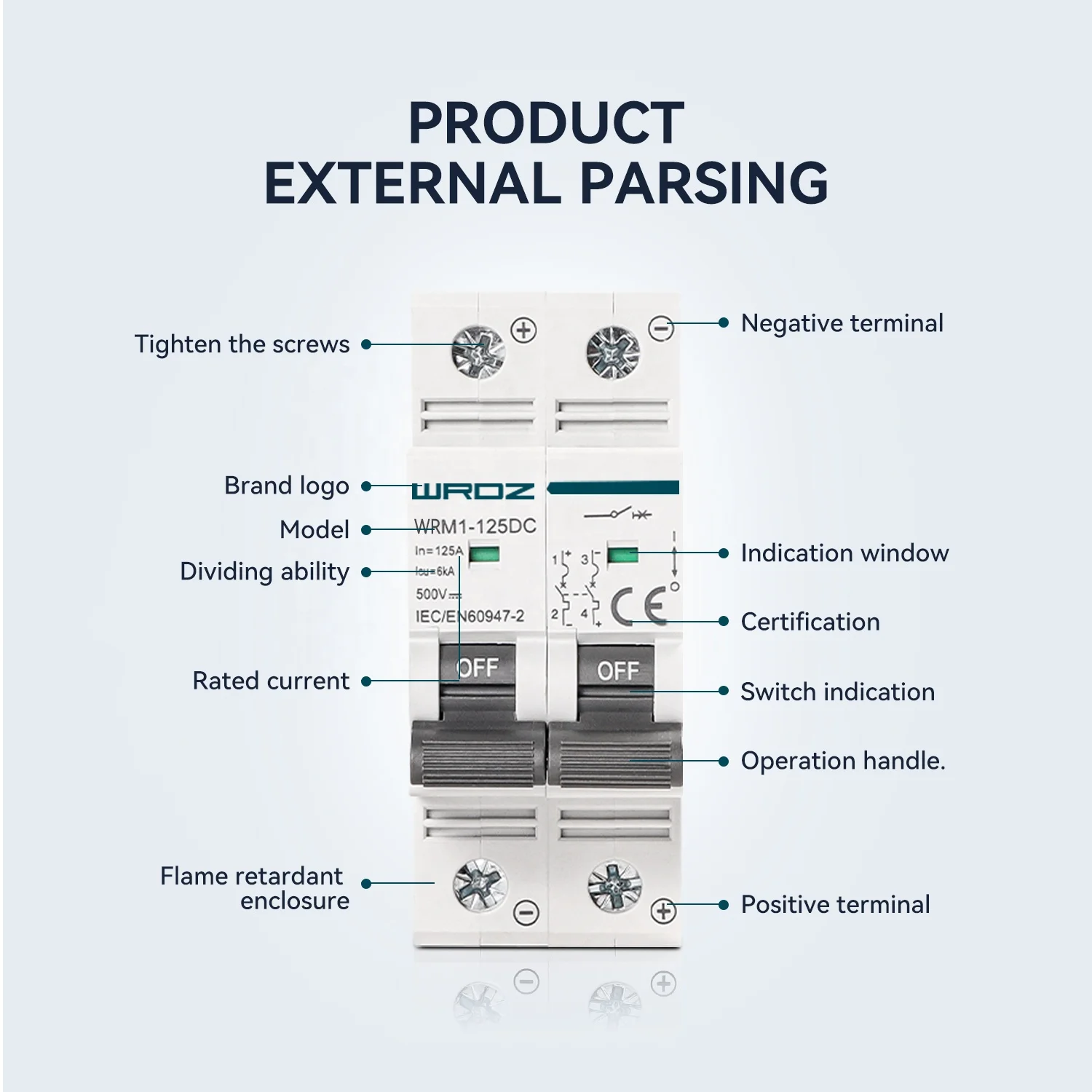 DC 2P 6- 25 Amp  MCB Professional compact Circuit Breaker Manufacturer