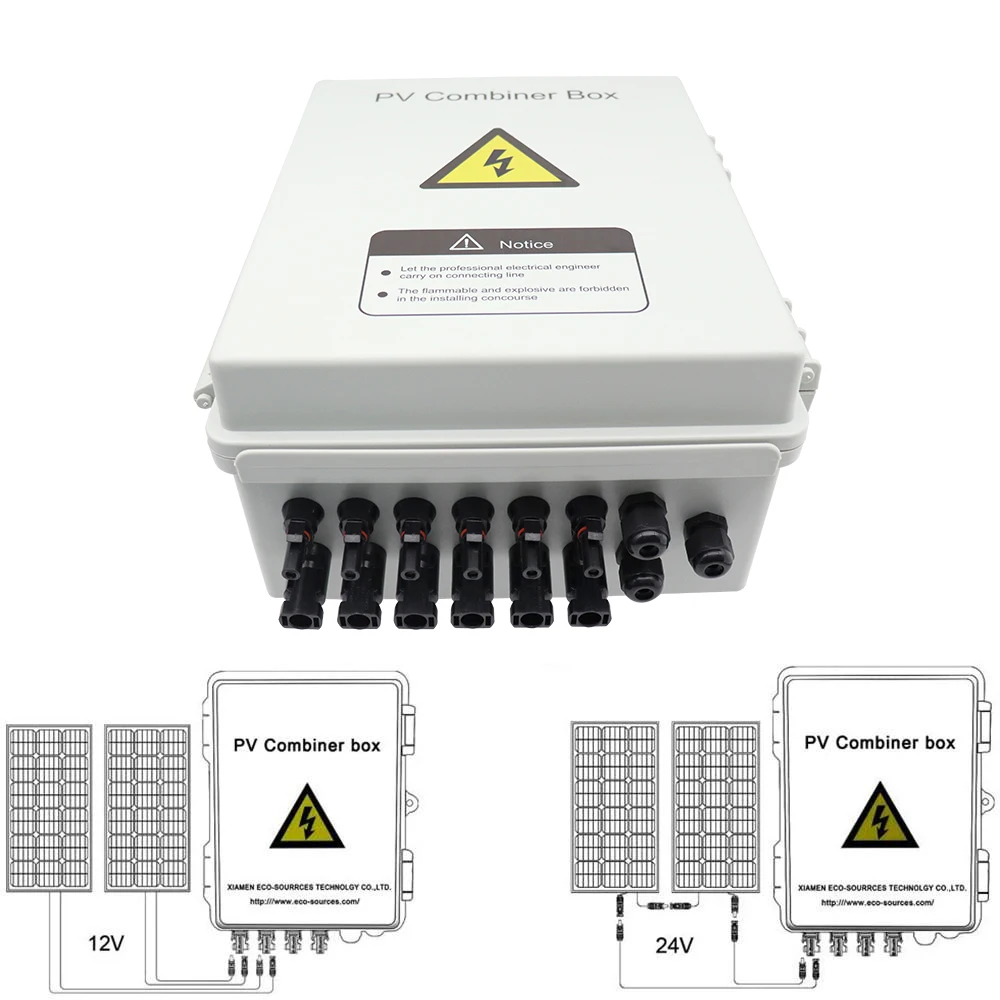 1000V 2 4 6 8 10 12 16 String Solar Combiner Box Plastic Shell IP65 IP66 PV Combiner Box for Solar Panel