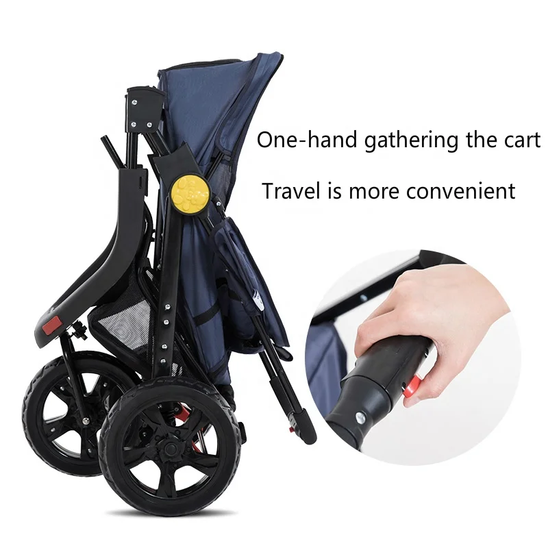 
Pet Supplies Foldable Three-wheel Pet Stroller For Large Dogs and Cats Outdoor Carrier 