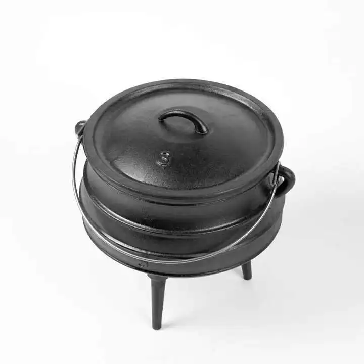 cauldron dutch oven stew soup south african potjiekos 3 legged cast iron potjie pot outdoor camping cook cast iron pot
