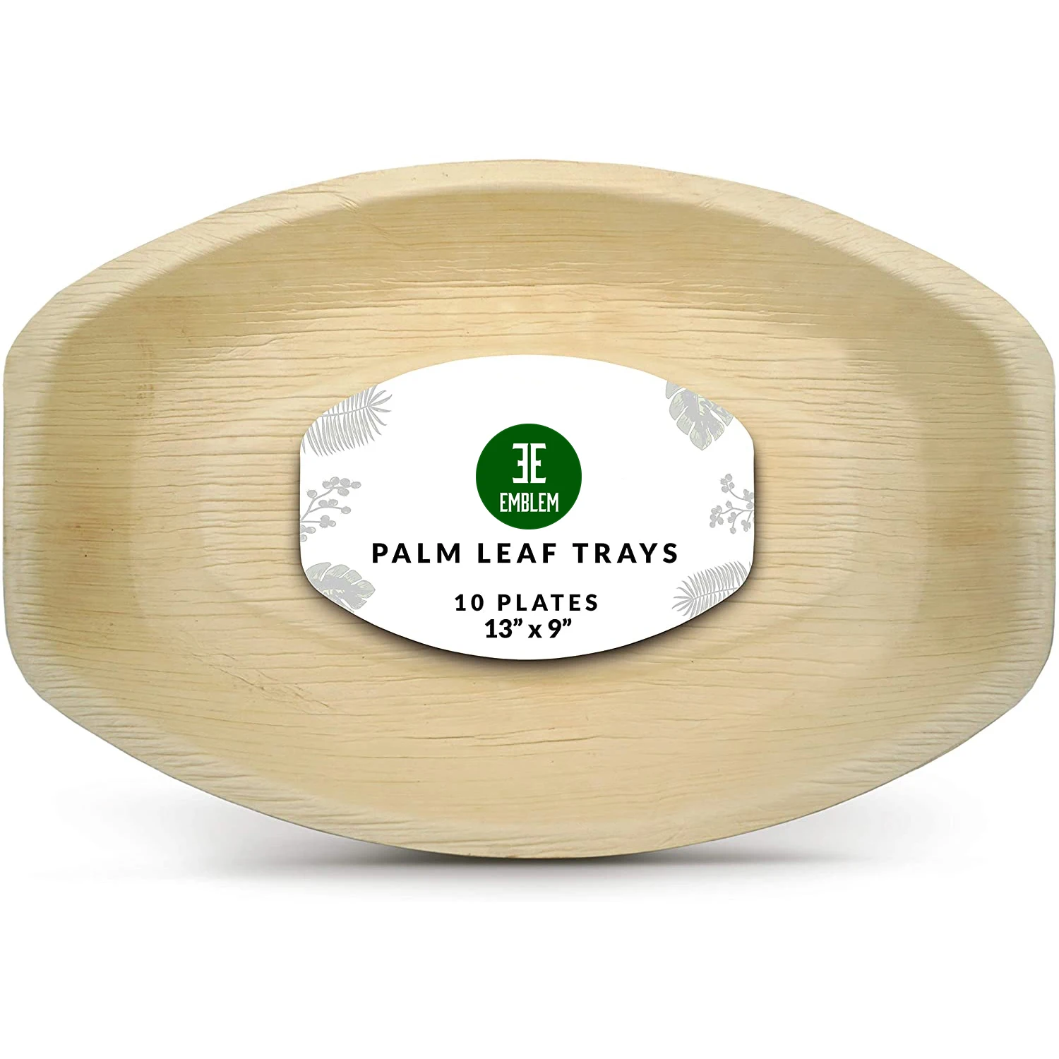 Одноразовые Бамбуковые тарелки для пальмовых листьев 13x9 дюймов (50 шт.)-мощный биоразлагаемый лоток или тарелка для ладони, одноразовые праздничные лотки