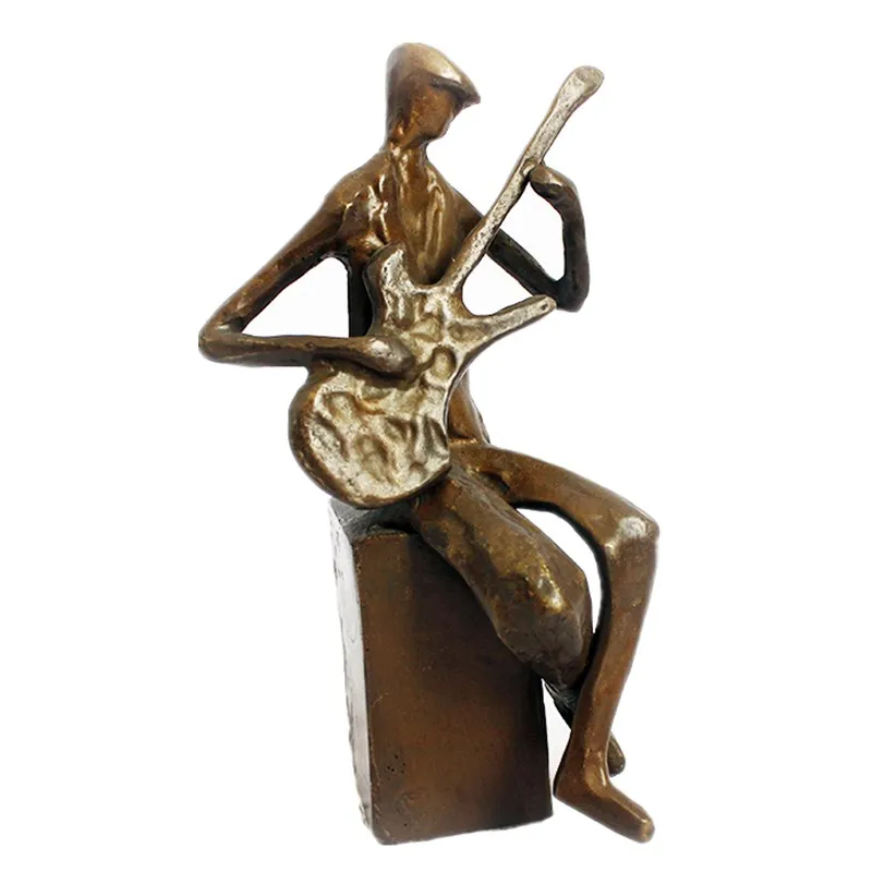 Music metal cast iron  band figurines play the guitar  for bar decor