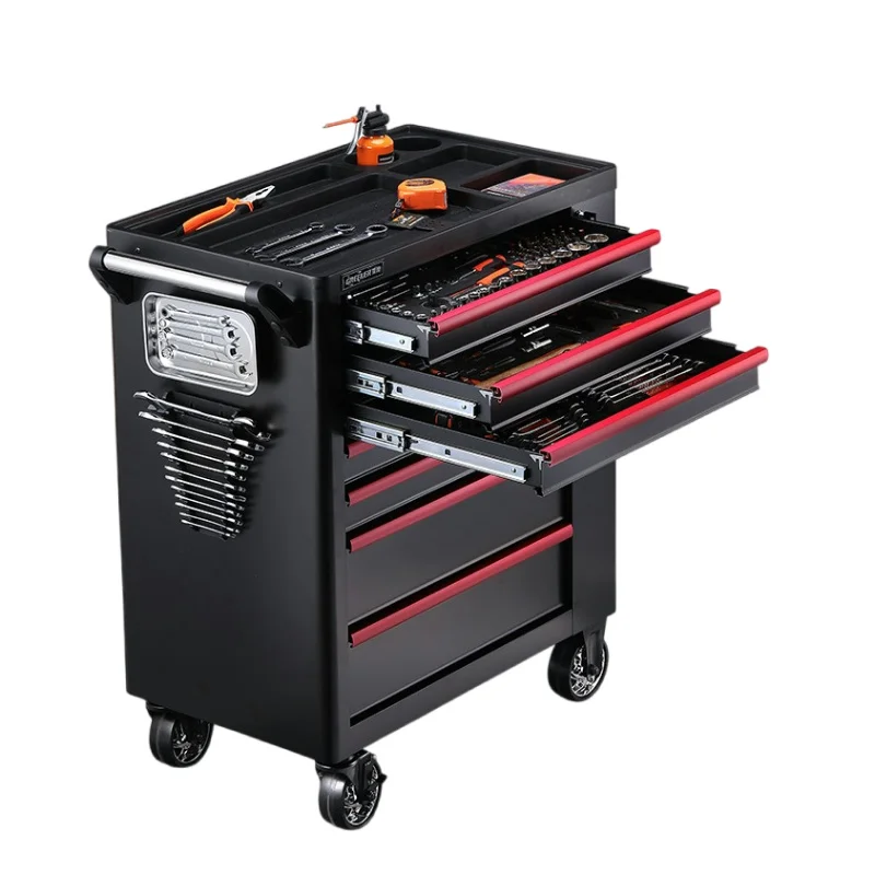 Corrosion-Resistant Stainless Steel 7 Drawer Rolling Tool Trolley Chest For Top Mechanics