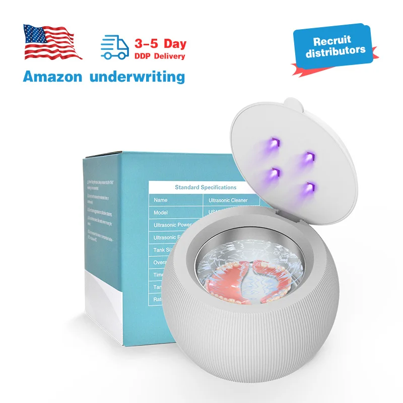 OEM Mini Household Portable Clear Aligners Dentures Retainer Cleaner Ultrasonic Jewelry