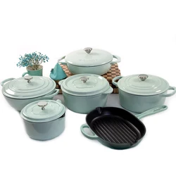 Mcooker Custom Logo 23pcs Milk Bucket Cooking Pots Set Kitchen Pots Nonstick Smart Pan Casserole Cookware Set