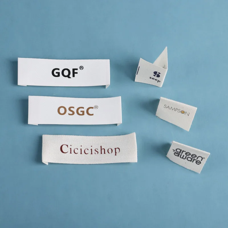 Wholesale High Quality Satin Garment Labels Printed Satin Label Maker Clothing Size Labels with Custom Brand Logo