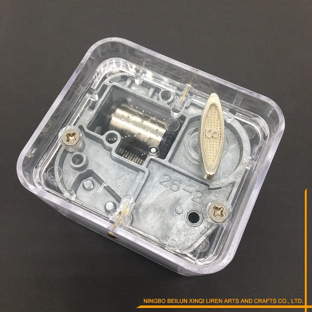 Music Box Movements Parts in Plastic Box Music Mechanism Wind Up Mechanism